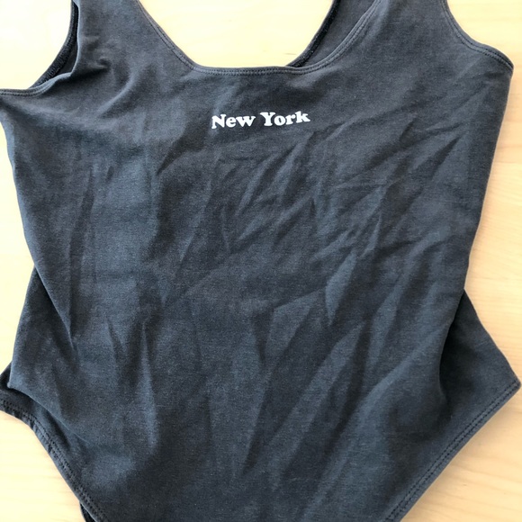Forever 21 New York bodysuit S washed gray - Picture 10 of 14
